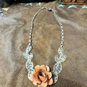 Western Handmade by Harley & Maude’s Desert Rose Silver and Peach Necklace